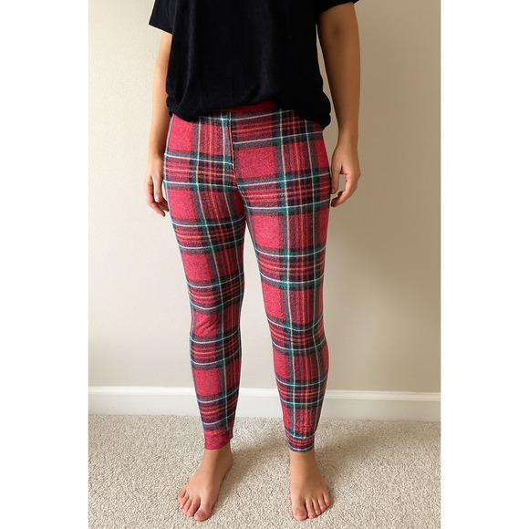 PINK Victoria's Secret‎ Plaid Pajama Pants Sleepwear Loungewear Red Green Medium - Picture 1 of 4